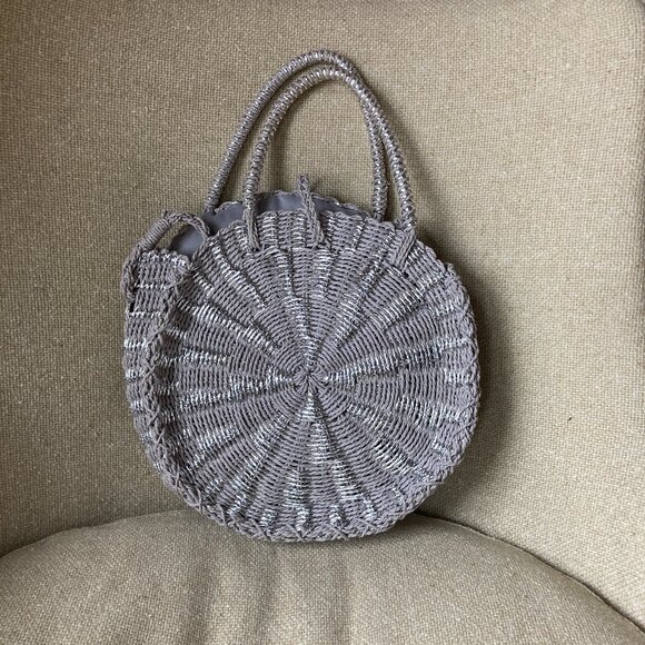 Silver Straw Circle Bag - Picture 2 of 10